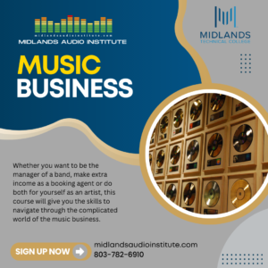 flyer for music business class